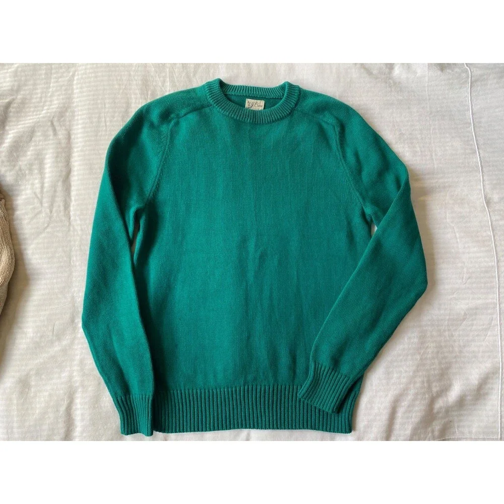 J. Crew Heritage Cotton Crewneck Sweater Teal Blue Green NWOT Men’s Size S